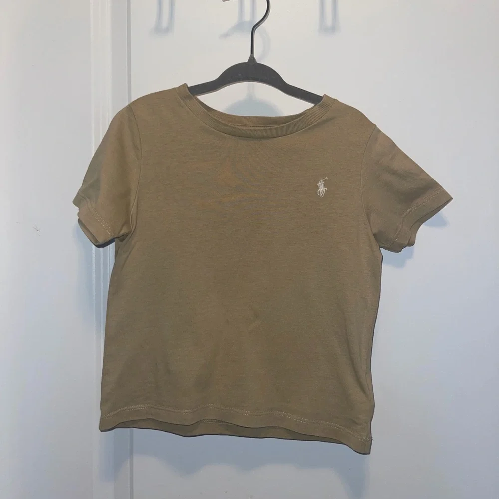 Polo Ralph Lauren Baby Boy Tan Cotton Jersey Crewneck Tee | 24 Months